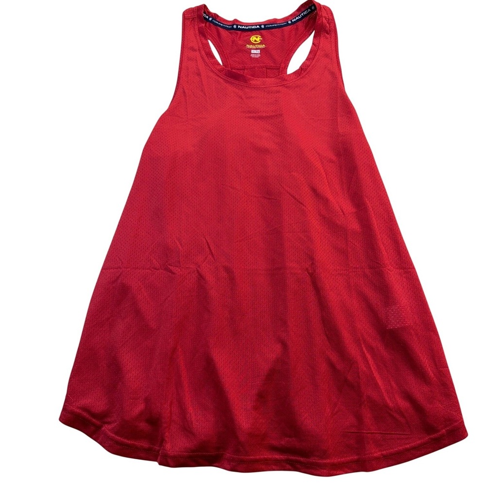 Nautica Tank Top Womens XL Red Competition Racerback Mesh Activewear Sleeveless